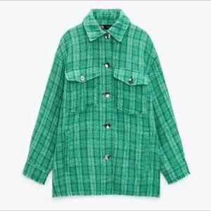 Zara Emerald Checkered Button-Up Shirt